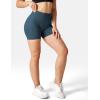 imageYEOREO Women High Waist Workout Yoga Gym Smile Contour Seamless Cycling ShortsTeal Solid