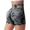 imageYEOREO Women High Waist Workout Yoga Gym Smile Contour Seamless Cycling ShortsTie Dye Black