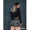 imageYEOREO Women High Waist Workout Yoga Gym Smile Contour Seamless Cycling ShortsTie Dye Black