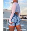 imageYEOREO Women High Waist Workout Yoga Gym Smile Contour Seamless Cycling ShortsTie Dye Blue
