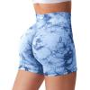 imageYEOREO Women High Waist Workout Yoga Gym Smile Contour Seamless Cycling ShortsTie Dye Blue