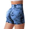 imageYEOREO Women High Waist Workout Yoga Gym Smile Contour Seamless Cycling ShortsTie Dye Dark Blue