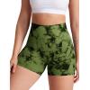 imageYEOREO Women High Waist Workout Yoga Gym Smile Contour Seamless Cycling ShortsTie Dye Green