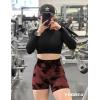 imageYEOREO Women High Waist Workout Yoga Gym Smile Contour Seamless Cycling ShortsTie Dye Russet