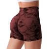 imageYEOREO Women High Waist Workout Yoga Gym Smile Contour Seamless Cycling ShortsTie Dye Russet