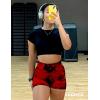 imageYEOREO Women High Waist Workout Yoga Gym Smile Contour Seamless Cycling ShortsTie Dye Scarlet
