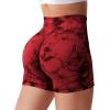 imageYEOREO Women High Waist Workout Yoga Gym Smile Contour Seamless Cycling ShortsTie Dye Scarlet