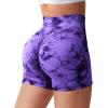 imageYEOREO Women High Waist Workout Yoga Gym Smile Contour Seamless Cycling ShortsTie Dye Violet