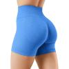 imageYEOREO Workout Shorts for Women Scrunch Butt Lifting 45quot Seamless Impact High Waist Gym Fitness Running ShortsOcean Blue