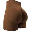 imageYEOREO Women High Waist Workout Yoga Gym Smile Contour Seamless Cycling ShortsNutshell Brown Solid