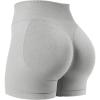 imageYEOREO Workout Shorts for Women Scrunch Butt Lifting 45quot Seamless Impact High Waist Gym Fitness Running ShortsLight Gray