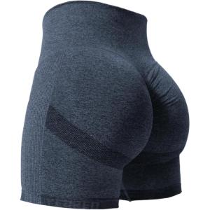 imageYEOREO Women High Waist Workout Yoga Gym Smile Contour Seamless Cycling ShortsNavy Marl
