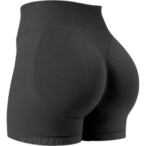 imageYEOREO Workout Shorts for Women Scrunch Butt Lifting 45quot Seamless Impact High Waist Gym Fitness Running ShortsBlack