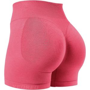 imageYEOREO Workout Shorts for Women Scrunch Butt Lifting 45quot Seamless Impact High Waist Gym Fitness Running ShortsCandy Pink