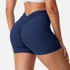 imageYEOREO Daze Workout Shorts Womens Scrunch Butt Gym Shorts for Women V Back Booty Butt Lifting Biker Compression ShortsDeep Blue