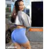 imageYEOREO Daze Workout Shorts Womens Scrunch Butt Gym Shorts for Women V Back Booty Butt Lifting Biker Compression ShortsLight Blue