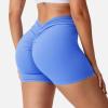 imageYEOREO Daze Workout Shorts Womens Scrunch Butt Gym Shorts for Women V Back Booty Butt Lifting Biker Compression ShortsLight Blue