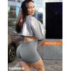 imageYEOREO Daze Workout Shorts Womens Scrunch Butt Gym Shorts for Women V Back Booty Butt Lifting Biker Compression ShortsLight Gray