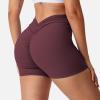 imageYEOREO Daze Workout Shorts Womens Scrunch Butt Gym Shorts for Women V Back Booty Butt Lifting Biker Compression ShortsWine Red