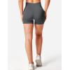 imageYEOREO Seamless High Waisted Shorts for Women Smile Contour Biker Shorts Gym Yoga WorkoutDark Grey