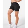 imageYEOREO Seamless High Waisted Shorts for Women Smile Contour Biker Shorts Gym Yoga WorkoutSolid Black