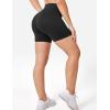 imageYEOREO Seamless High Waisted Shorts for Women Smile Contour Biker Shorts Gym Yoga WorkoutSolid Black