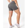 imageYEOREO Seamless High Waisted Shorts for Women Smile Contour Biker Shorts Gym Yoga WorkoutSolid Dark Grey