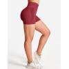 imageYEOREO Seamless High Waisted Shorts for Women Smile Contour Biker Shorts Gym Yoga WorkoutWine Red