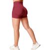 imageYEOREO Seamless High Waisted Shorts for Women Smile Contour Biker Shorts Gym Yoga WorkoutWine Red