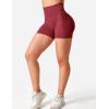 imageYEOREO Seamless High Waisted Shorts for Women Smile Contour Biker Shorts Gym Yoga WorkoutWine Red