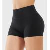 imageYEOREO Womens Biker Shorts 25quot No Front Seam Elysina High Waist Hidden Scrunch Workout Gym Yoga Running ShortsBlack