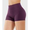 imageYEOREO Womens Biker Shorts 25quot No Front Seam Elysina High Waist Hidden Scrunch Workout Gym Yoga Running ShortsBlack Cherry