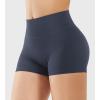 imageYEOREO Womens Biker Shorts 25quot No Front Seam Elysina High Waist Hidden Scrunch Workout Gym Yoga Running ShortsBlue Gray