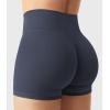 imageYEOREO Womens Biker Shorts 25quot No Front Seam Elysina High Waist Hidden Scrunch Workout Gym Yoga Running ShortsBlue Gray