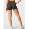 imageYEOREO Womens Biker Shorts 25quot No Front Seam Elysina High Waist Hidden Scrunch Workout Gym Yoga Running ShortsDeep Brown