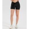 imageYEOREO Workout Biker Shorts for Women 42quot No Front Seam Ericane Scrunch Butt Lifting V High Waist Drawstring Gym Yoga ShortsBlack