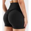 imageYEOREO Workout Biker Shorts for Women 42quot No Front Seam Ericane Scrunch Butt Lifting V High Waist Drawstring Gym Yoga ShortsBlack