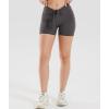 imageYEOREO Workout Biker Shorts for Women 42quot No Front Seam Ericane Scrunch Butt Lifting V High Waist Drawstring Gym Yoga ShortsDark Grey