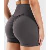 imageYEOREO Workout Biker Shorts for Women 42quot No Front Seam Ericane Scrunch Butt Lifting V High Waist Drawstring Gym Yoga ShortsDark Grey