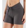 imageYEOREO Workout Biker Shorts for Women 42quot No Front Seam Ericane Scrunch Butt Lifting V High Waist Drawstring Gym Yoga ShortsDark Grey