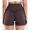 imageYEOREO Workout Biker Shorts for Women 42quot No Front Seam Ericane Scrunch Butt Lifting V High Waist Drawstring Gym Yoga ShortsPlum Brown