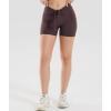 imageYEOREO Workout Biker Shorts for Women 42quot No Front Seam Ericane Scrunch Butt Lifting V High Waist Drawstring Gym Yoga ShortsPlum Brown