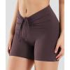 imageYEOREO Workout Biker Shorts for Women 42quot No Front Seam Ericane Scrunch Butt Lifting V High Waist Drawstring Gym Yoga ShortsPlum Brown