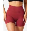 imageYEOREO Workout Biker Shorts for Women Athletic Scrunch Butt High Waisted Running Gym Shorts Yoga Tummy Control SpandexMaroon