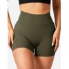 imageYEOREO Workout Biker Shorts for Women Athletic Scrunch Butt High Waisted Running Gym Shorts Yoga Tummy Control SpandexMilitary Olive