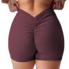 imageYEOREO Daze Workout Shorts Womens Scrunch Butt Gym Shorts for Women V Back Booty Butt Lifting Biker Compression ShortsWine Red
