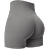 imageYEOREO Seamless High Waisted Shorts for Women Smile Contour Biker Shorts Gym Yoga WorkoutSolid Dark Grey