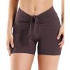 imageYEOREO Workout Biker Shorts for Women 42quot No Front Seam Ericane Scrunch Butt Lifting V High Waist Drawstring Gym Yoga ShortsPlum Brown