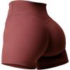 imageYEOREO Workout Biker Shorts for Women Athletic Scrunch Butt High Waisted Running Gym Shorts Yoga Tummy Control SpandexBurgundy