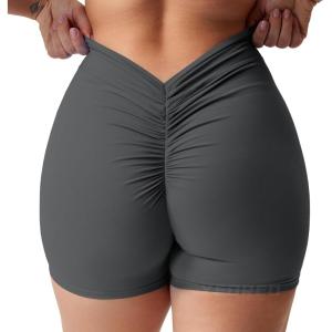 imageYEOREO Daze Workout Shorts Womens Scrunch Butt Gym Shorts for Women V Back Booty Butt Lifting Biker Compression ShortsGrey